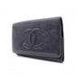 CHANEL Caviar Skin Key Case, Leather, Black, 6-ring, Coco Logo