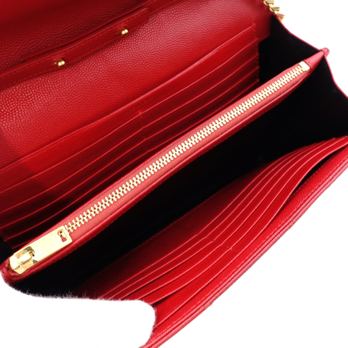 SAINT LAURENT Cassandra Shoulder Bag, Leather, Red, Gold Hardware, Crossbody
