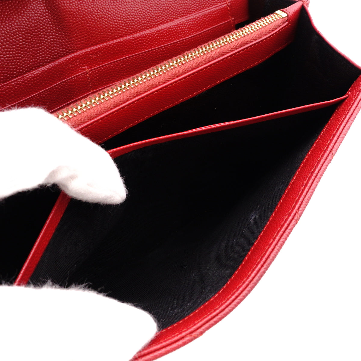 SAINT LAURENT Cassandra Shoulder Bag, Leather, Red, Gold Hardware, Crossbody