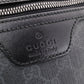 GUCCI GG Supreme Shoulder Bag, PVC Leather, Gray, Crossbody