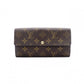 LOUIS VUITTON Leopard Sara Bronco Corail Monogram Canvas Long Wallet, PVC, Brown