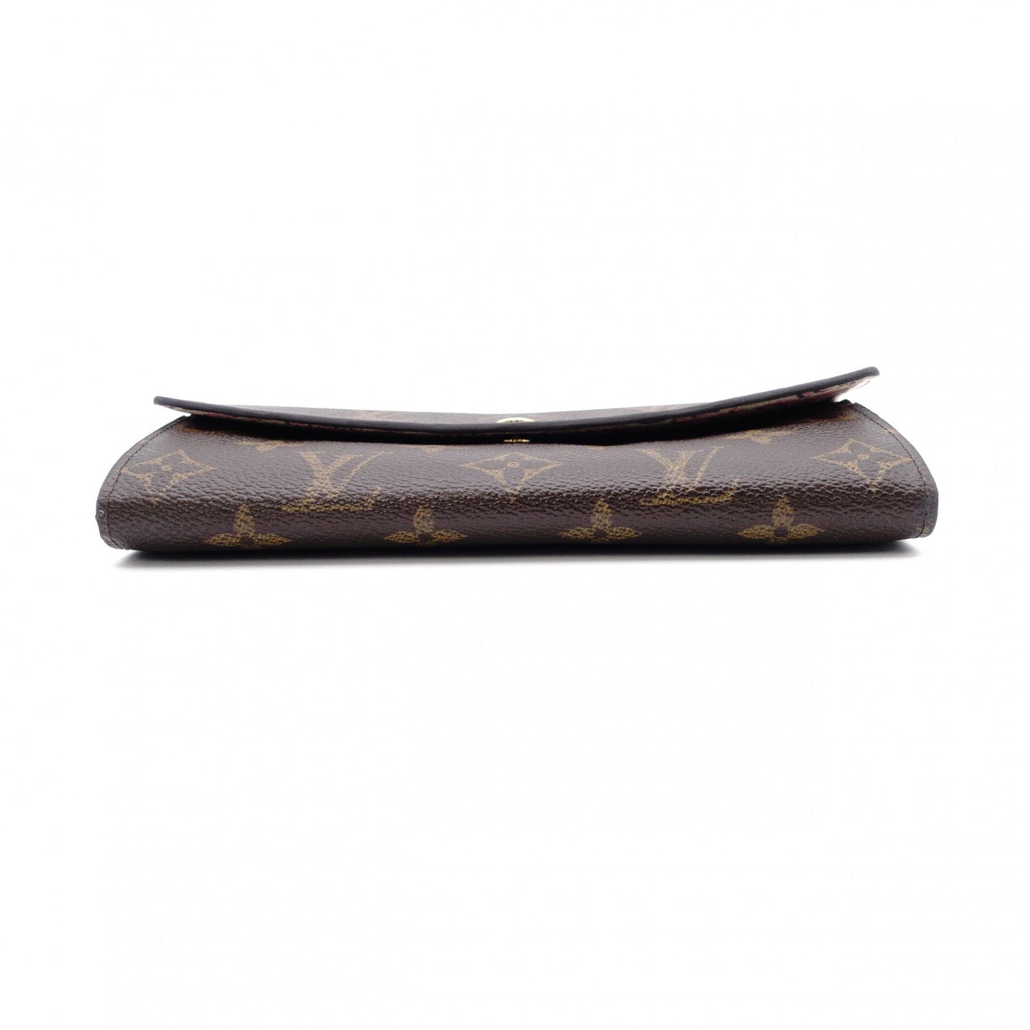 LOUIS VUITTON Leopard Sara Bronco Corail Monogram Canvas Long Wallet, PVC, Brown