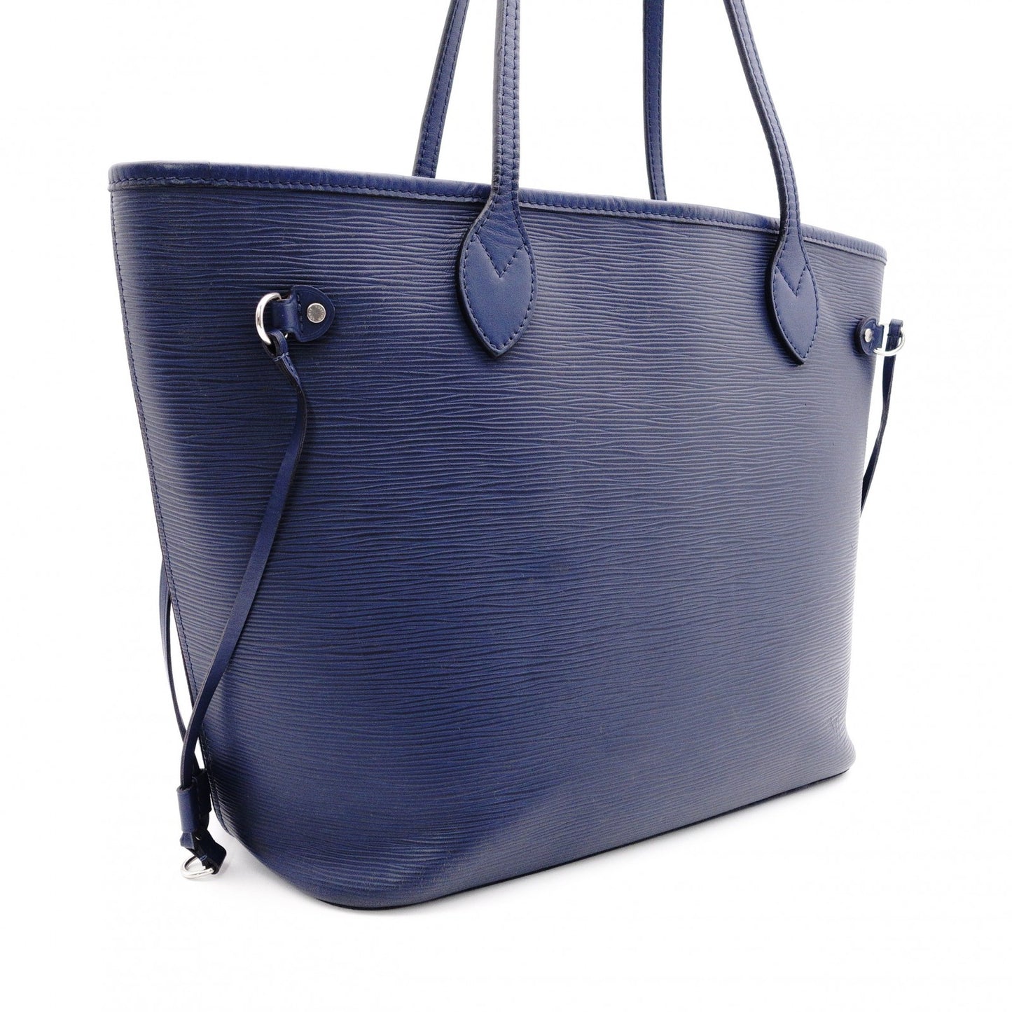LOUIS VUITTON Neverfull MM Epi Tote Bag, Leather, Blue