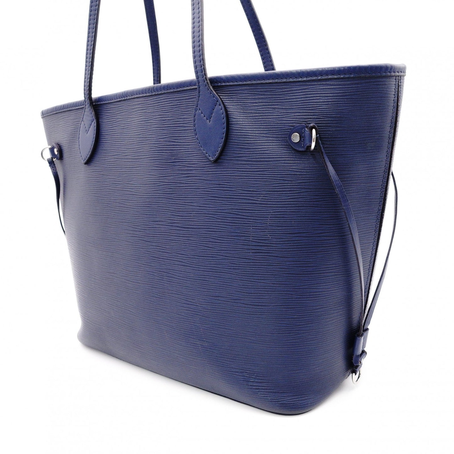 LOUIS VUITTON Neverfull MM Epi Tote Bag, Leather, Blue