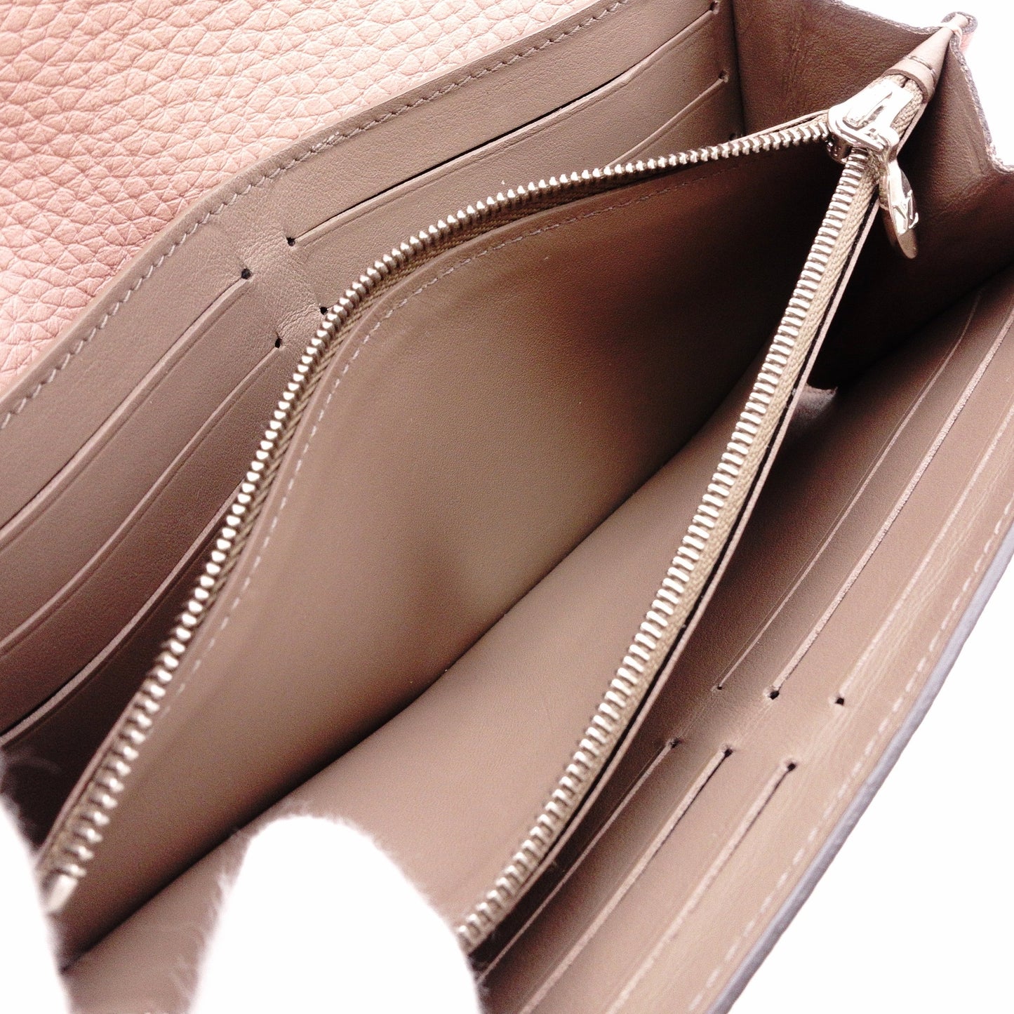 Louis Vuitton Portofolio Capucines Long Wallet, Leather, Pink, LV, Silver Hardware