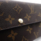 LOUIS VUITTON Leopard Sara Bronco Corail Monogram Canvas Long Wallet, PVC, Brown