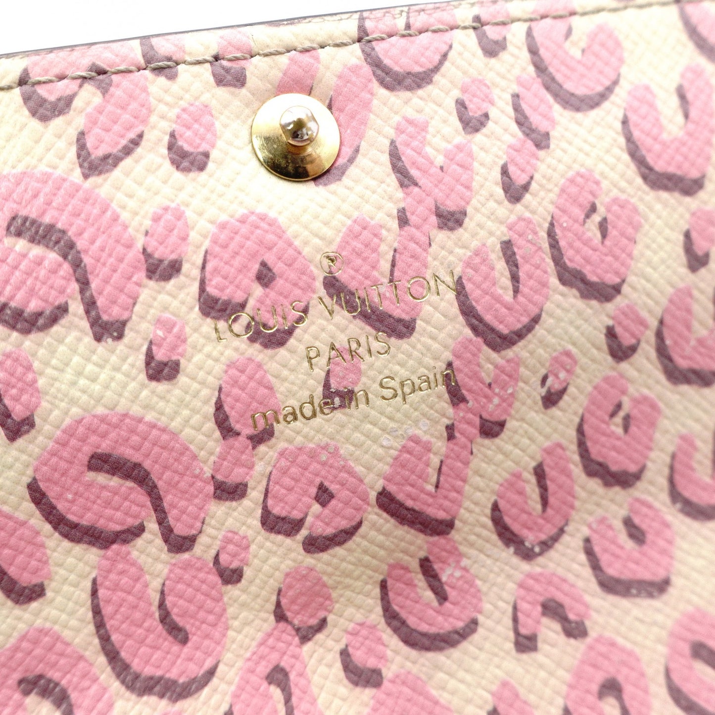 LOUIS VUITTON Leopard Sara Bronco Corail Monogram Canvas Long Wallet, PVC, Brown