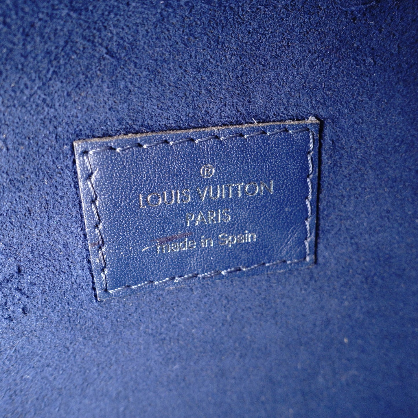 LOUIS VUITTON Neverfull MM Epi Tote Bag, Leather, Blue
