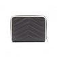 SAINT LAURENT Cassandra Bifold Wallet, Leather, Grey, YSL Logo, White