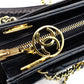 CHANEL Matelassé Turnlock Chain Shoulder Bag Navy Lambskin Gold Hardware 7-9-595