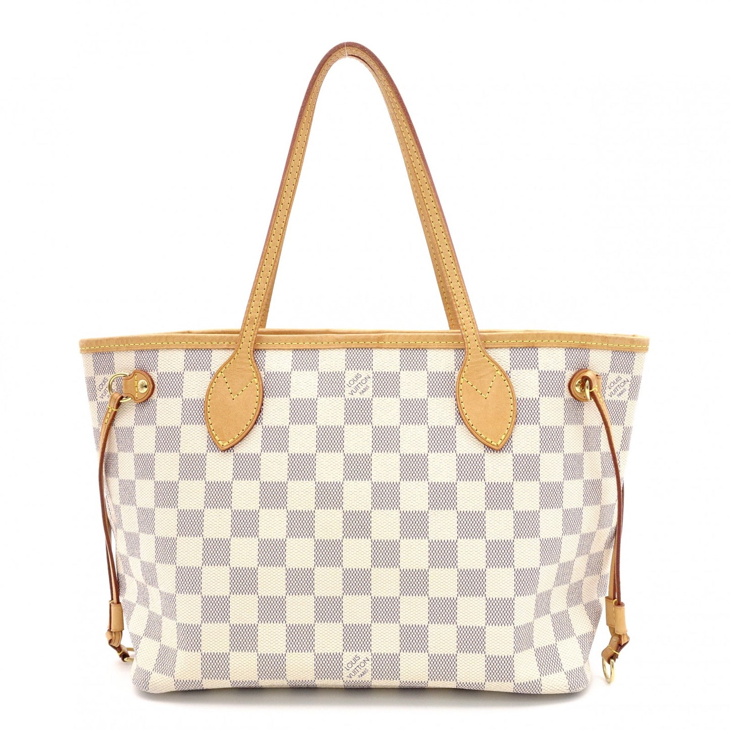 LOUIS VUITTON Neverfull PM Monogram Azur Tote Bag (White)