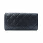 CHANEL Caviar Skin Matelassé Flap Long Wallet, Leather, Black, Wallet, Black, Gold Hardware
