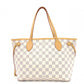 LOUIS VUITTON Neverfull PM Monogram Azur Tote Bag (White)