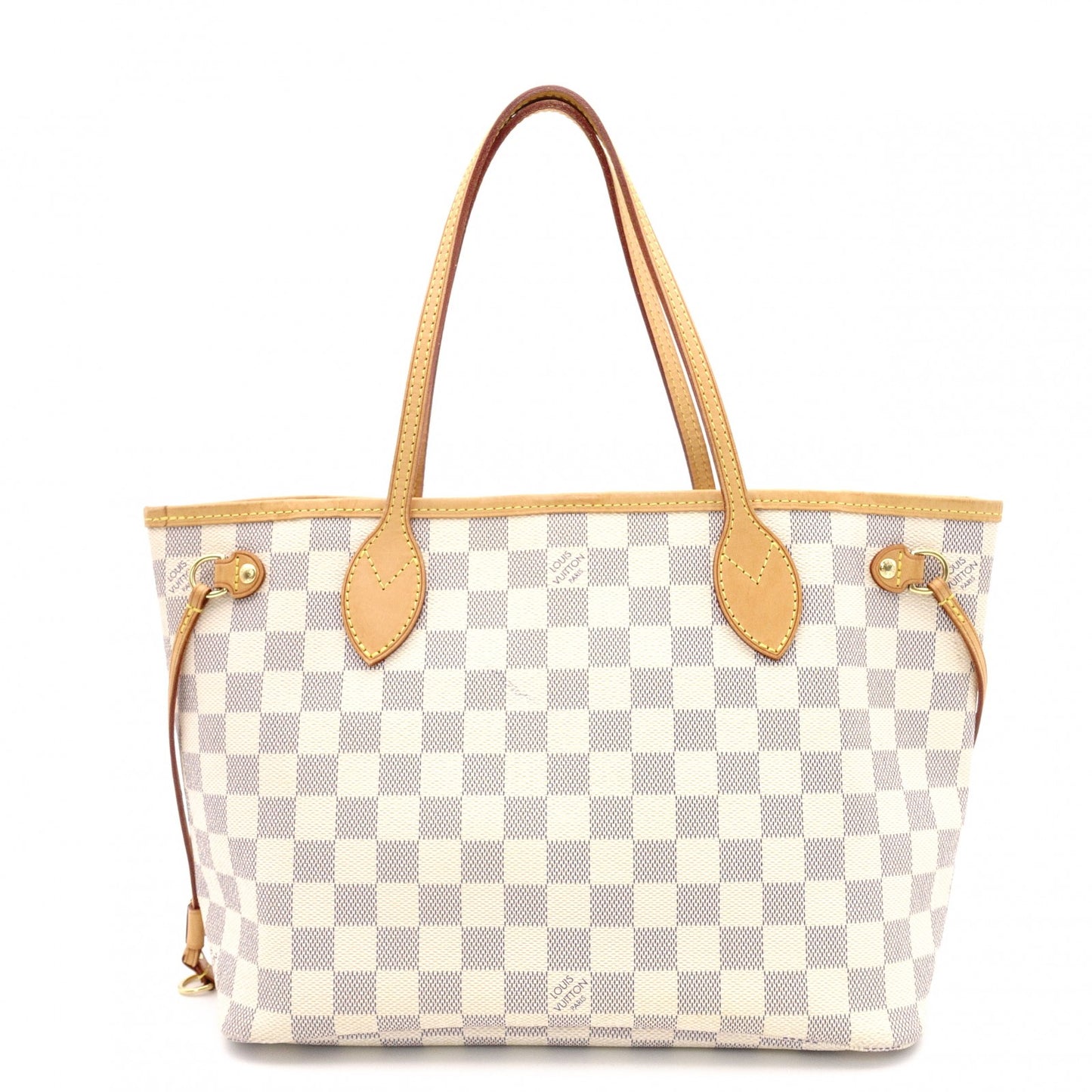 LOUIS VUITTON Neverfull PM Monogram Azur Tote Bag (White)
