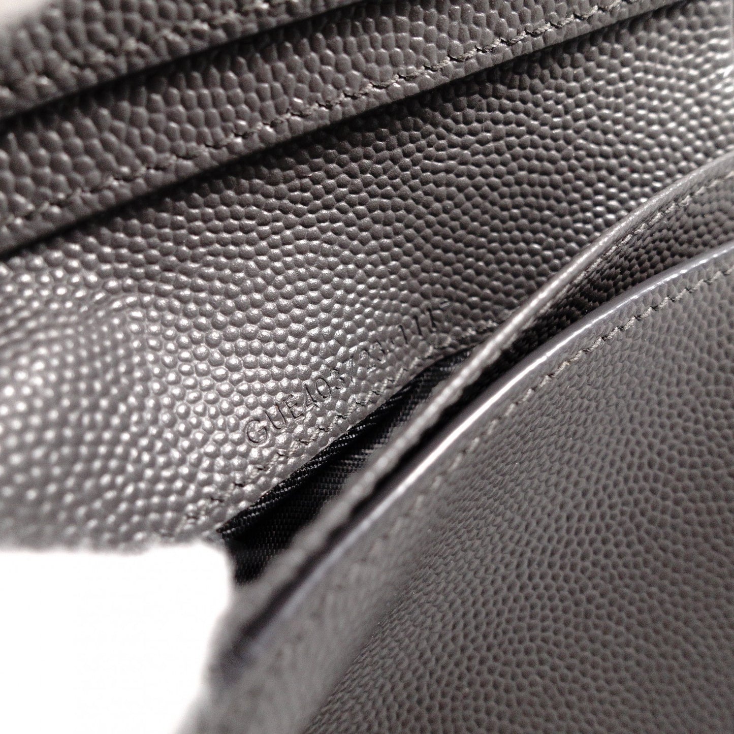 SAINT LAURENT Cassandra Bifold Wallet, Leather, Grey, YSL Logo, White