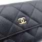 CHANEL Caviar Skin Matelassé Flap Long Wallet, Leather, Black, Wallet, Black, Gold Hardware