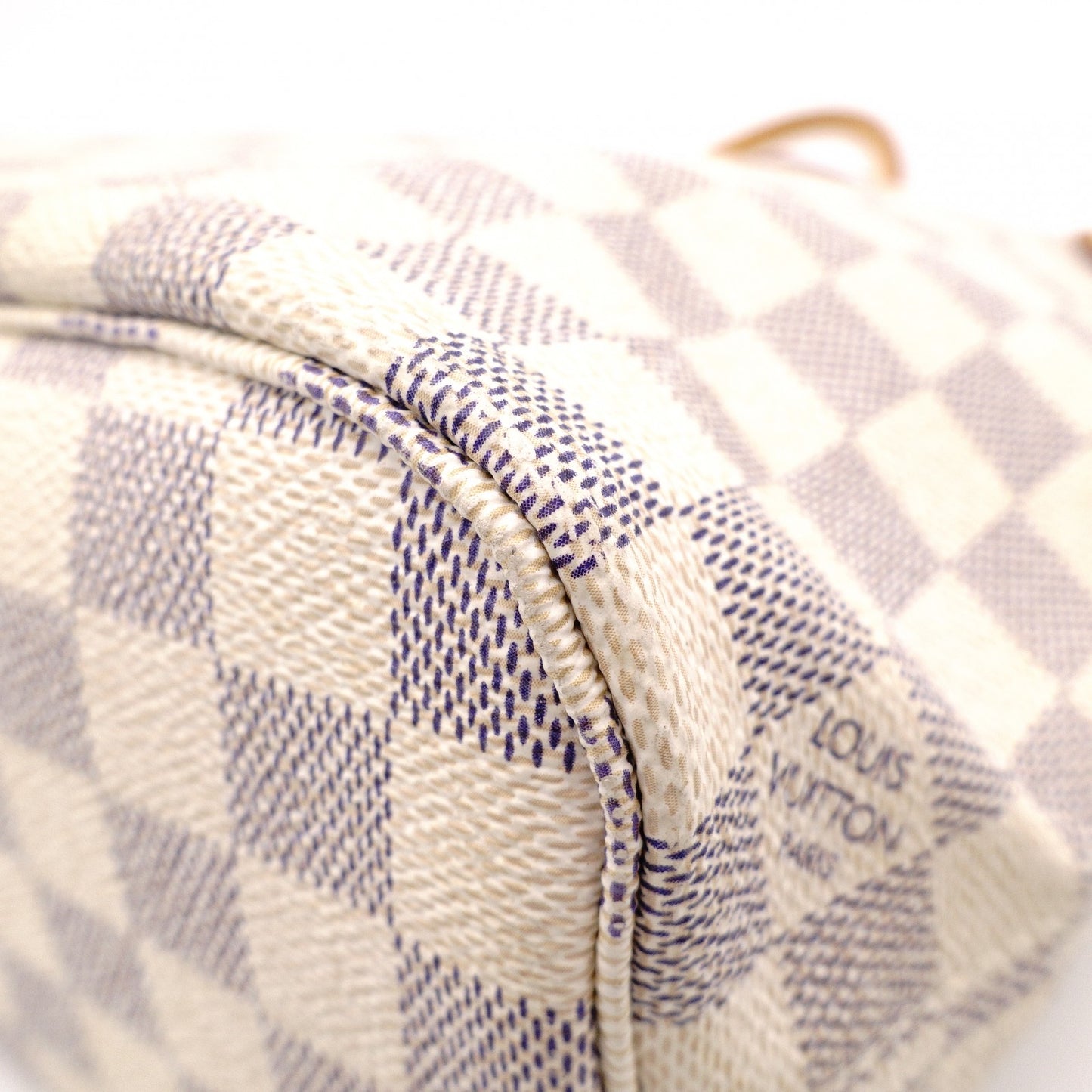 LOUIS VUITTON Neverfull PM Monogram Azur Tote Bag (White)