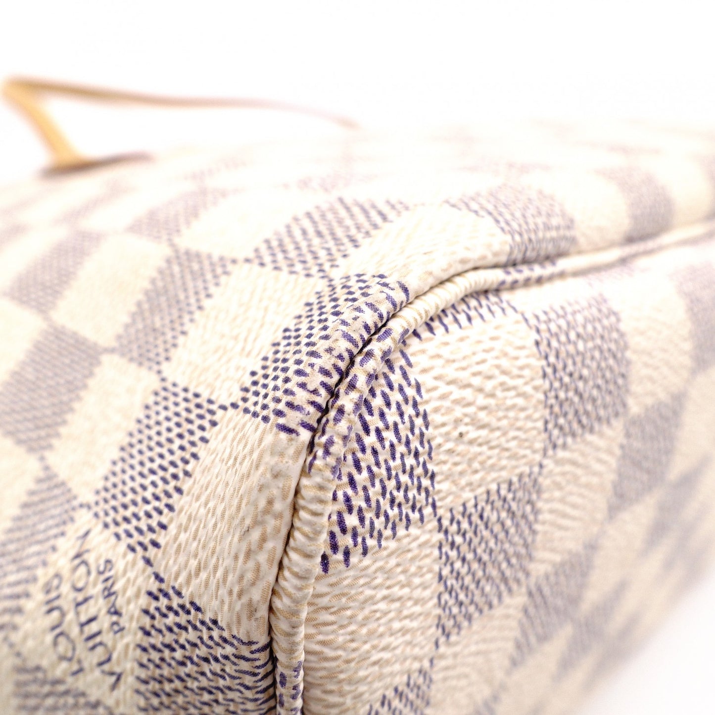 LOUIS VUITTON Neverfull PM Monogram Azur Tote Bag (White)