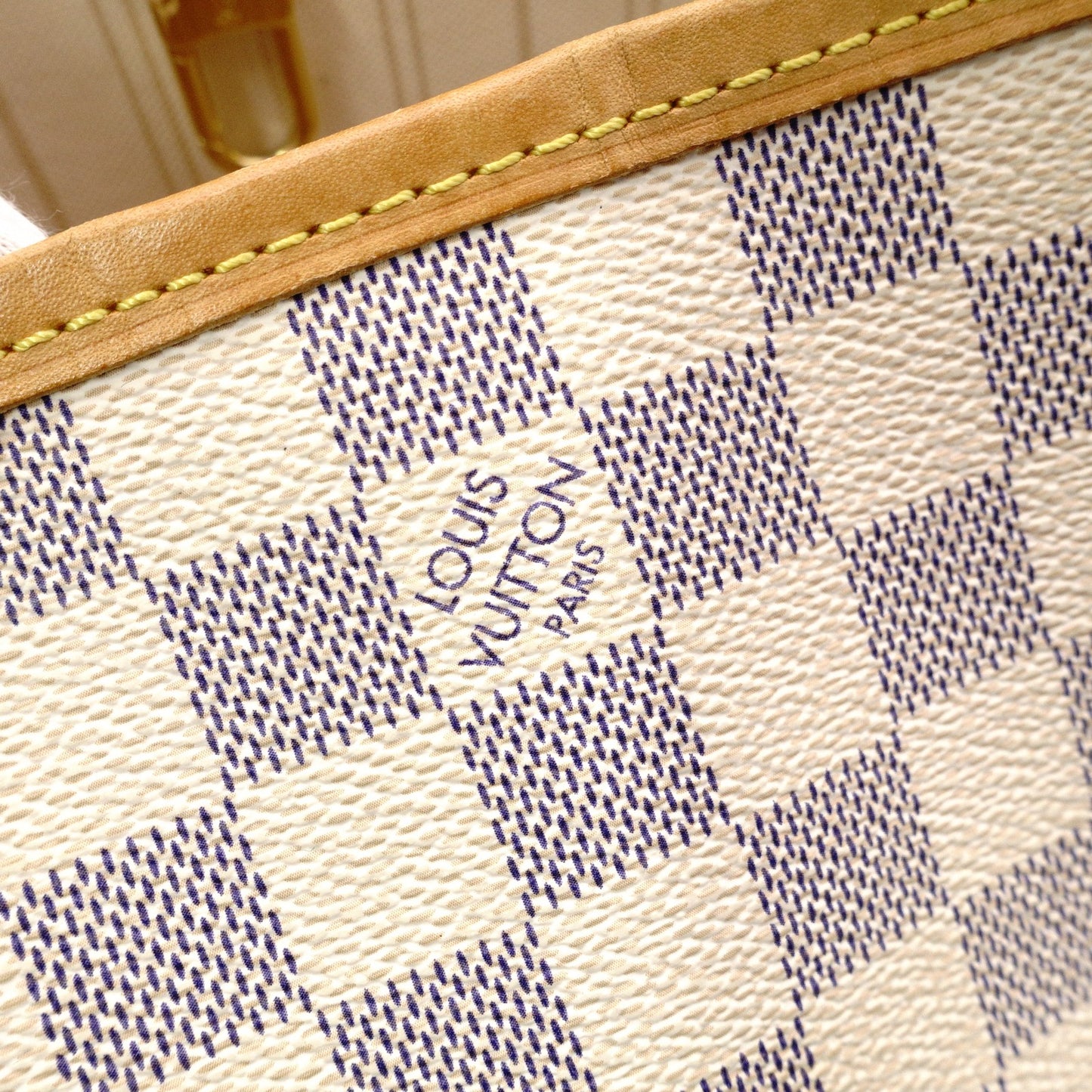 LOUIS VUITTON Neverfull PM Monogram Azur Tote Bag (White)