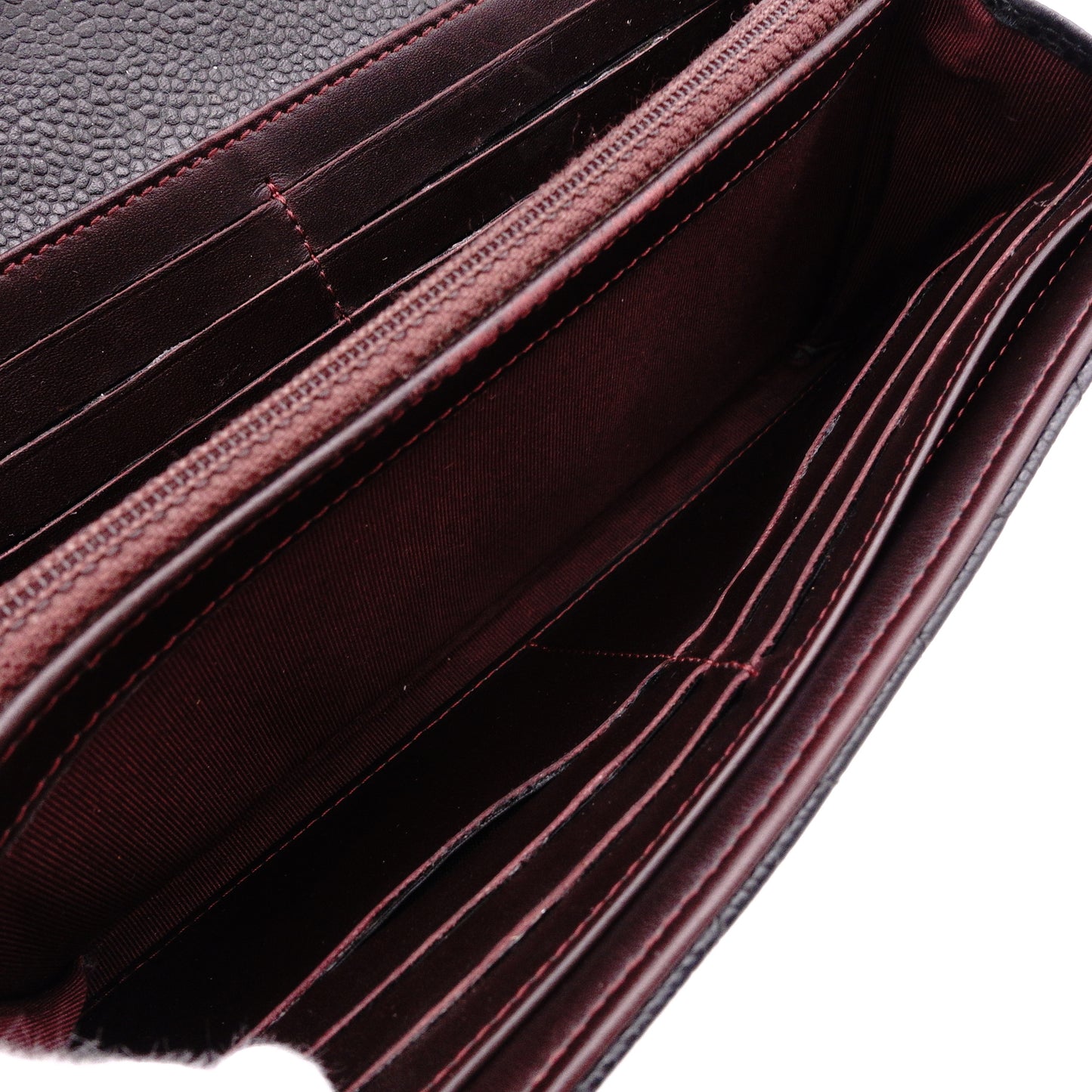 CHANEL Caviar Skin Matelassé Flap Long Wallet, Leather, Black, Wallet, Black, Gold Hardware