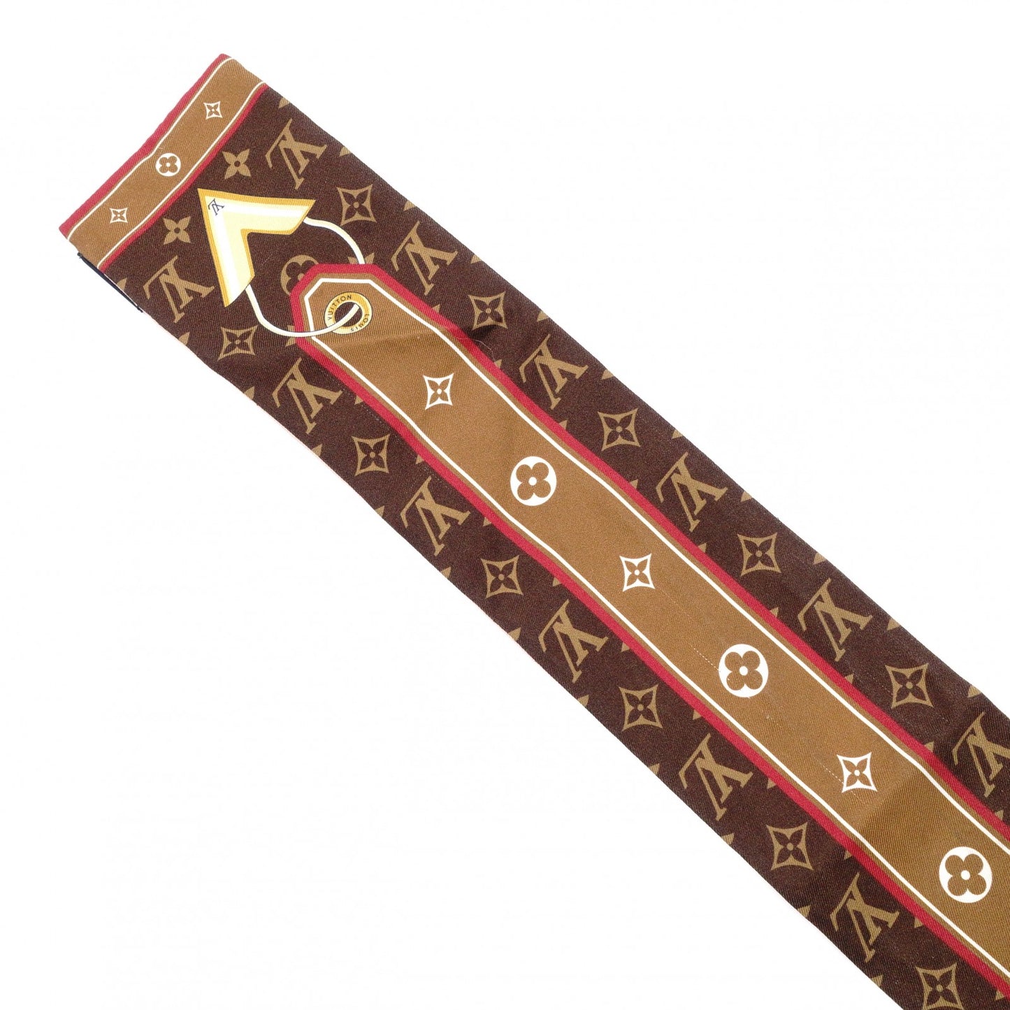 LOUIS VUITTON ルイ・ヴィトン ツイリー バンドー　BB スカーフ シルク ブラウン系【中古】 レディース