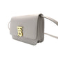 Burberry London Small Shoulder Bag Gray Leather TB Logo Crossbody Gold Hardware R801088