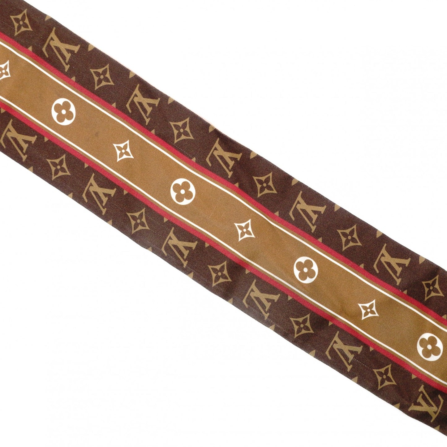 LOUIS VUITTON ルイ・ヴィトン ツイリー バンドー　BB スカーフ シルク ブラウン系【中古】 レディース
