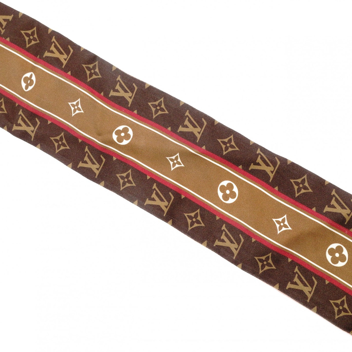 LOUIS VUITTON ルイ・ヴィトン ツイリー バンドー　BB スカーフ シルク ブラウン系【中古】 レディース