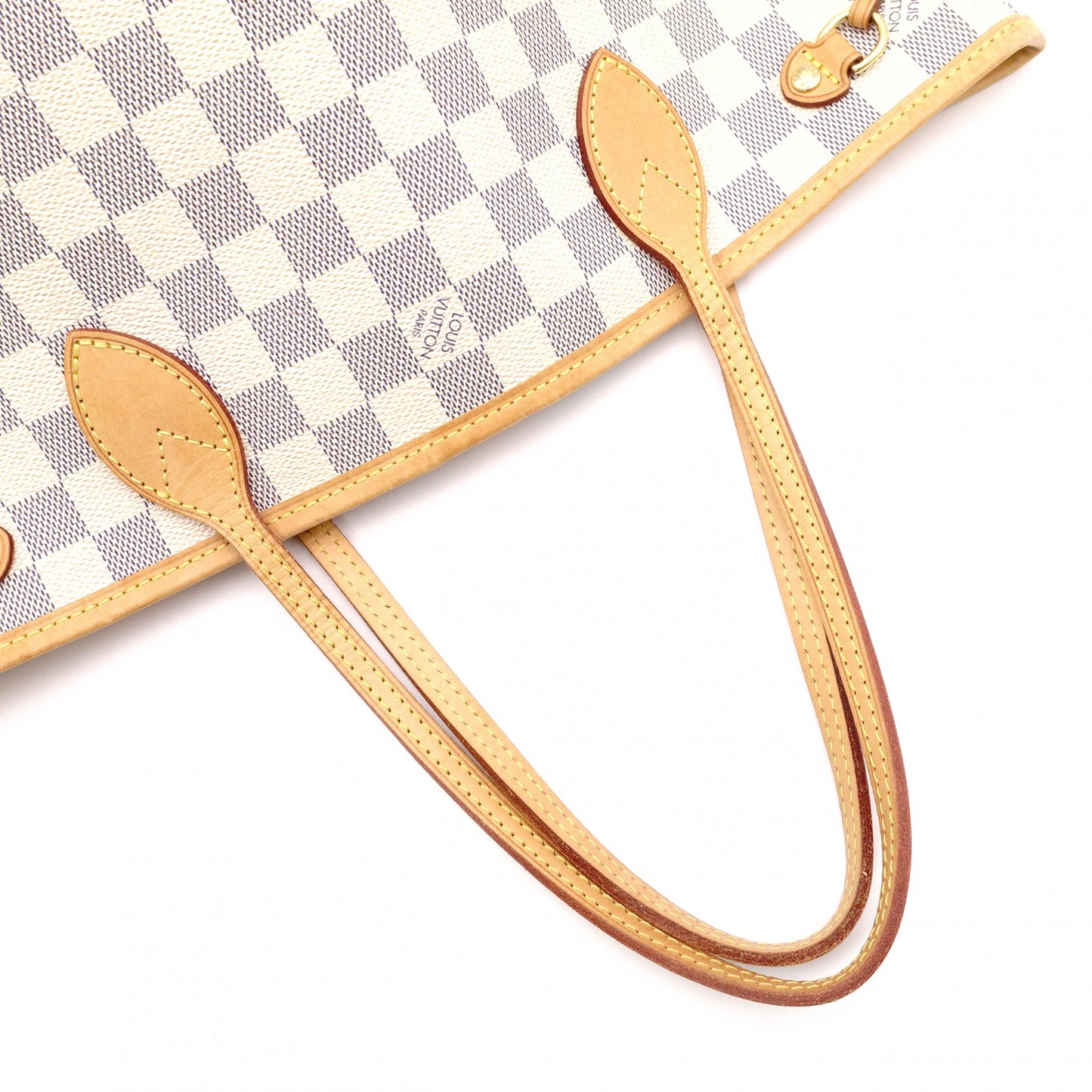 LOUIS VUITTON Neverfull PM Monogram Azur Tote Bag (White)