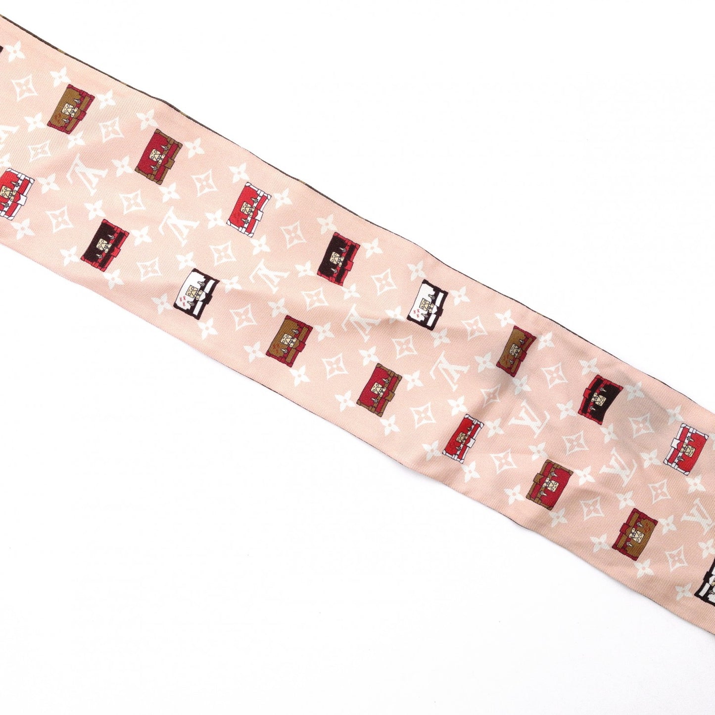 LOUIS VUITTON ルイ・ヴィトン ツイリー バンドー　BB スカーフ シルク ブラウン系【中古】 レディース