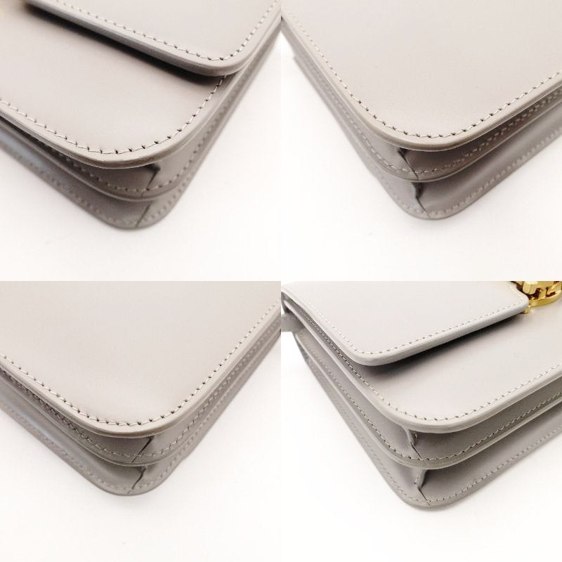 Burberry London Small Shoulder Bag Gray Leather TB Logo Crossbody Gold Hardware R801088
