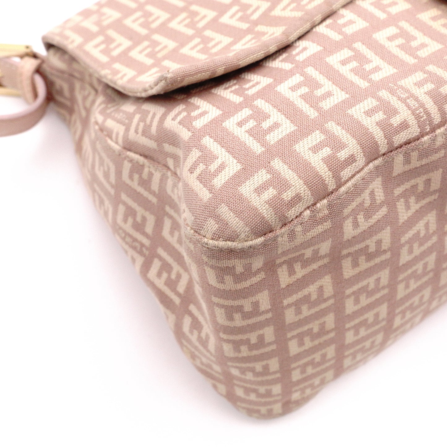 FENDI Mamma Bucket Zucca Shoulder Bag, Canvas/Leather, Pink-Beige Tones
