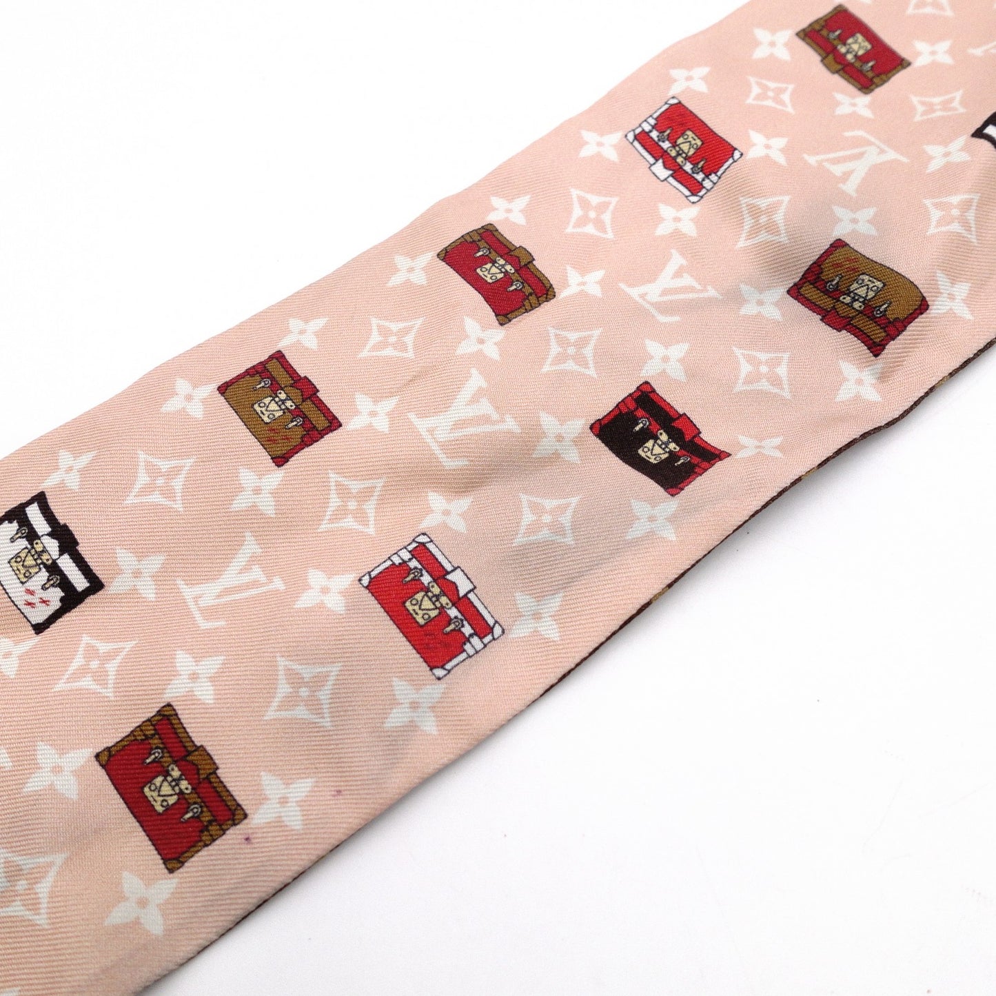 LOUIS VUITTON ルイ・ヴィトン ツイリー バンドー　BB スカーフ シルク ブラウン系【中古】 レディース