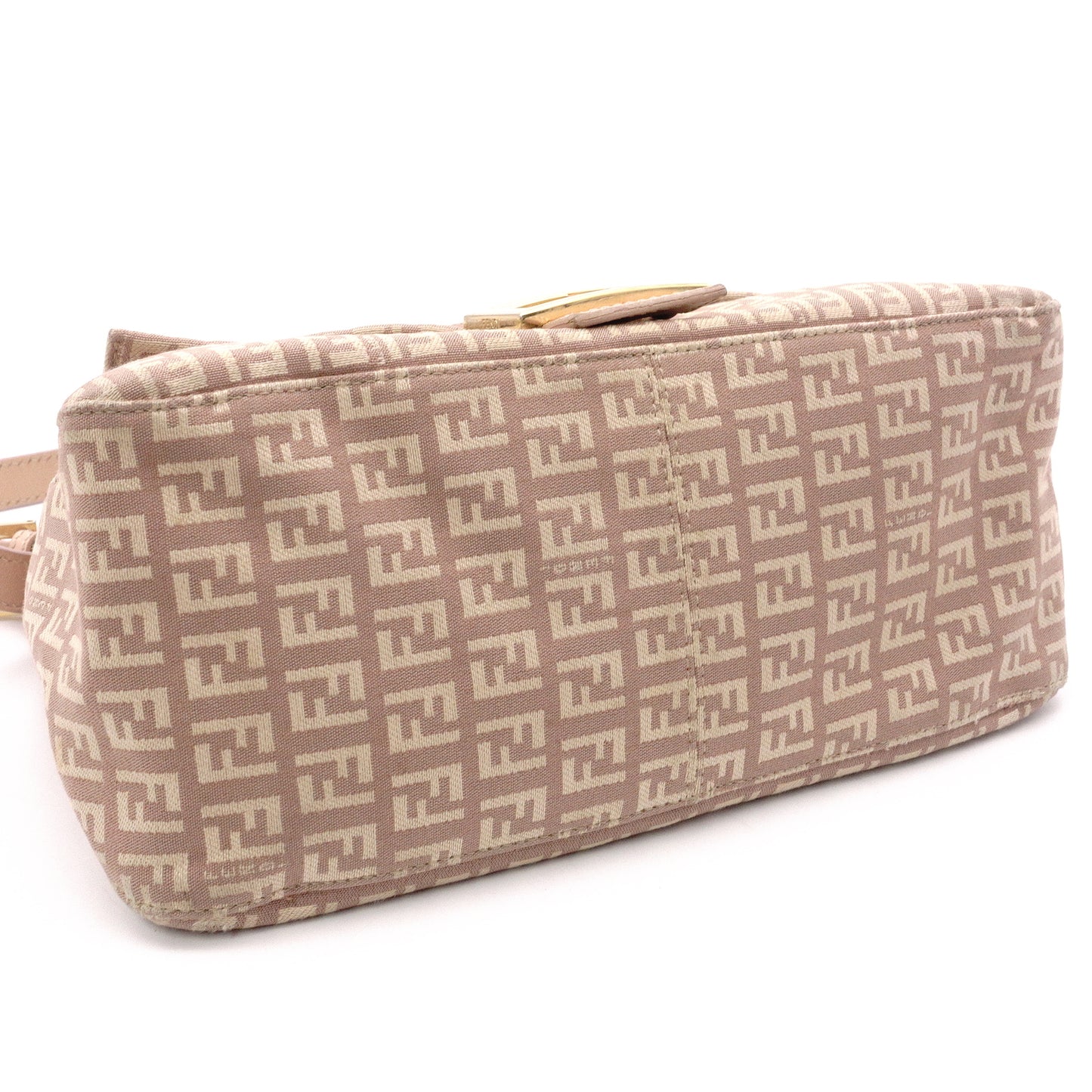 FENDI Mamma Bucket Zucca Shoulder Bag, Canvas/Leather, Pink-Beige Tones
