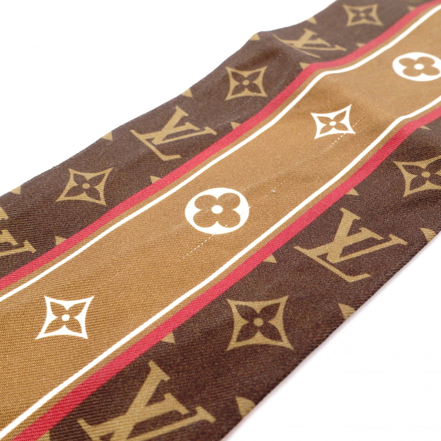 LOUIS VUITTON ルイ・ヴィトン ツイリー バンドー　BB スカーフ シルク ブラウン系【中古】 レディース