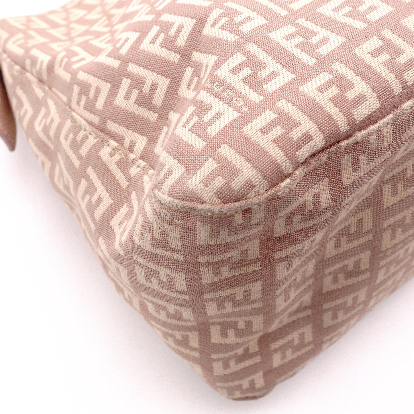 FENDI Mamma Bucket Zucca Shoulder Bag, Canvas/Leather, Pink-Beige Tones