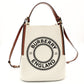 Burberry Peggy Bucket Small Logo Graphic Cotton Canvas 2-Way Bag Beige × Brown R801662