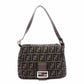 FENDI Mamma Bucket Zucca Shoulder Bag, Canvas and Leather, Brown, FF Logo