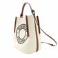 Burberry Peggy Bucket Small Logo Graphic Cotton Canvas 2-Way Bag Beige × Brown R801662
