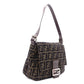 FENDI Mamma Bucket Zucca Shoulder Bag, Canvas and Leather, Brown, FF Logo