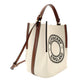 Burberry Peggy Bucket Small Logo Graphic Cotton Canvas 2-Way Bag Beige × Brown R801662