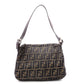 FENDI Mamma Bucket Zucca Shoulder Bag, Canvas and Leather, Brown, FF Logo