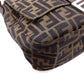 FENDI Mamma Bucket Zucca Shoulder Bag, Canvas and Leather, Brown, FF Logo