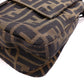 FENDI Mamma Bucket Zucca Shoulder Bag, Canvas and Leather, Brown, FF Logo