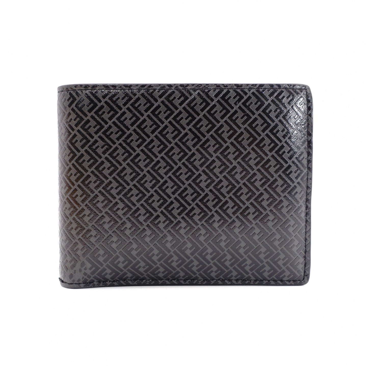 FENDI Zucca Bifold Wallet, Leather, Black, Men's