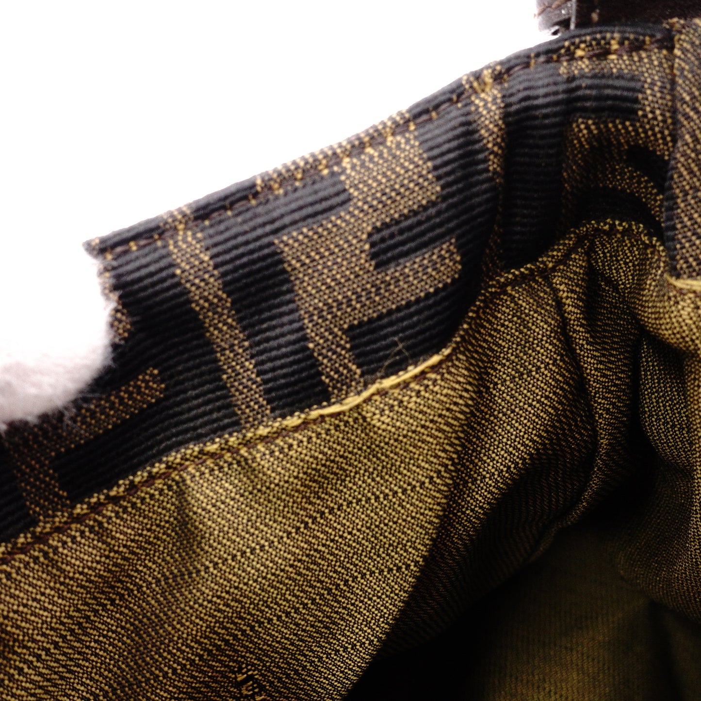 FENDI Mamma Bucket Zucca Shoulder Bag, Canvas and Leather, Brown, FF Logo