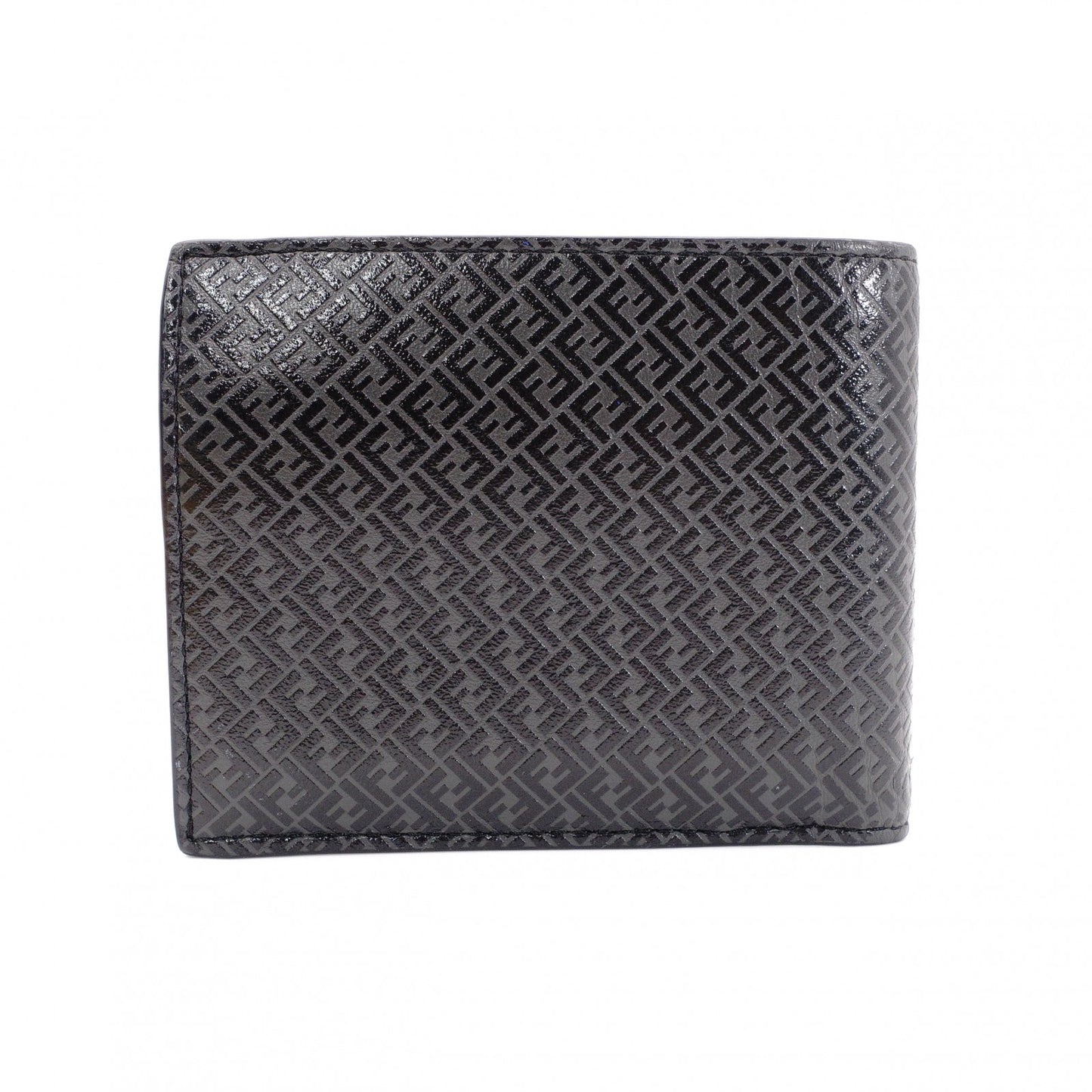 FENDI Zucca Bifold Wallet, Leather, Black, Men's
