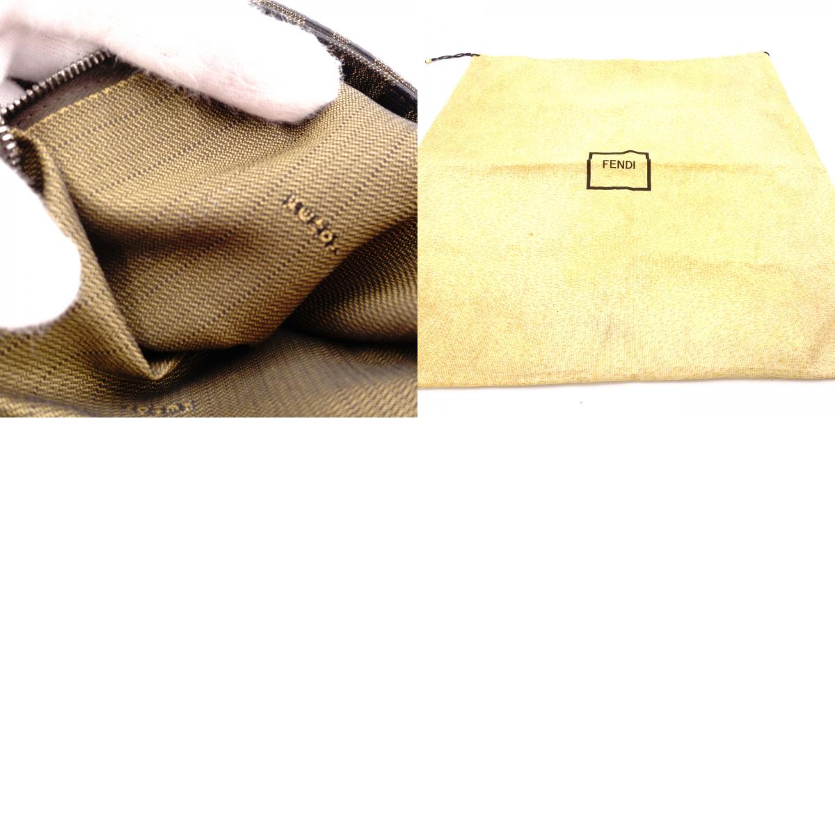 FENDI Mamma Bucket Zucca Shoulder Bag, Canvas and Leather, Brown, FF Logo