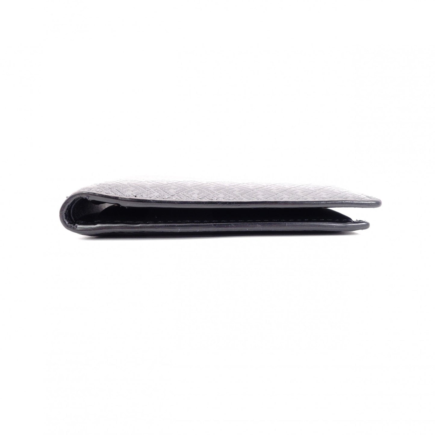FENDI Zucca Bifold Wallet, Leather, Black, Men's