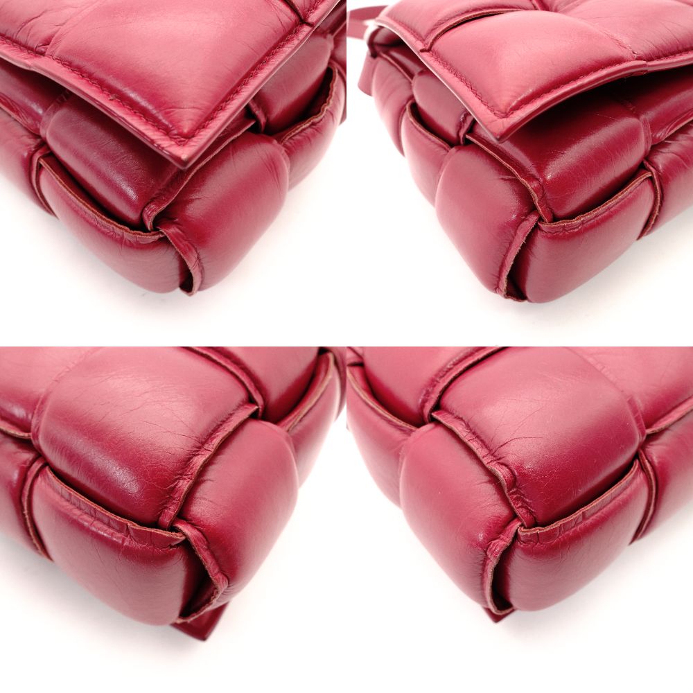 Bottega Veneta Intrecciato Shoulder Bag Padded Cassette Wine Red Leather R801681